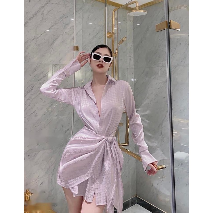 Váy sơ mi vạt 2 màu