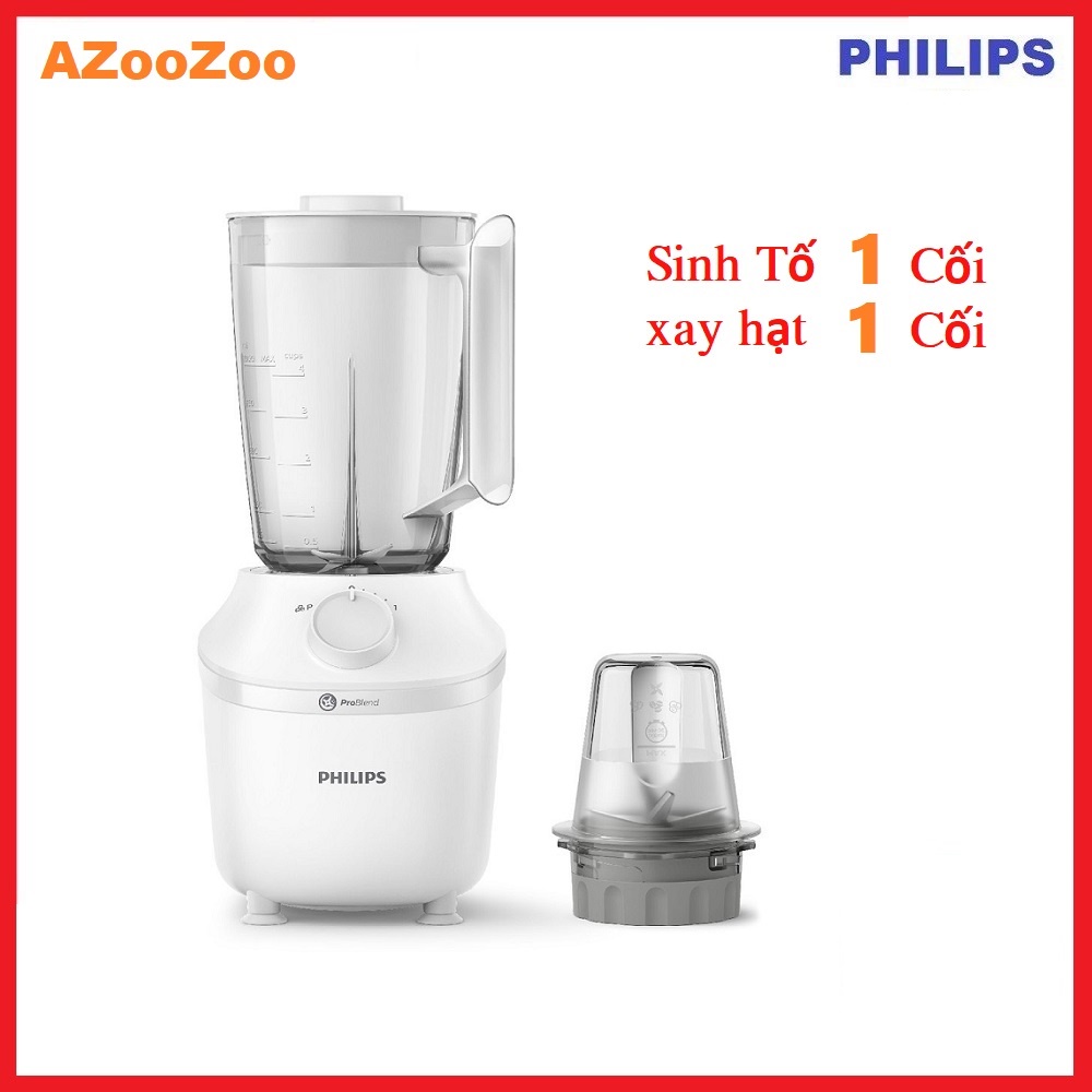 Máy Xay Sinh Tố PHILIPS HR2041/10 - Công Suất 450W - Xay Nhuyễn Trong 45s - Hàng Chính Hãng