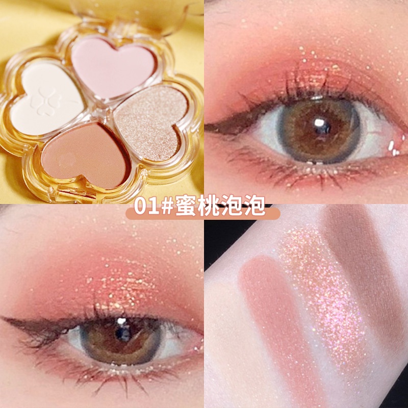 Phấn mắt trang điểm 4 màu mẫu mới cỏ bốn lá LEXINA bảng phấn mắt màu xinh xắn PK305