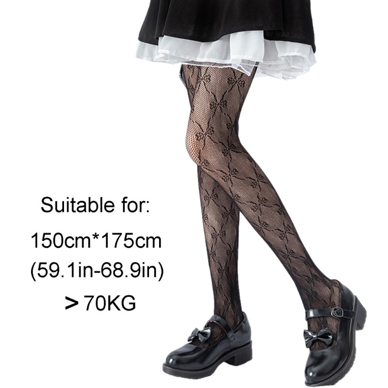 Quần tất lưới họa tiết nơ phong cách Lolita dễ thương cho nữ