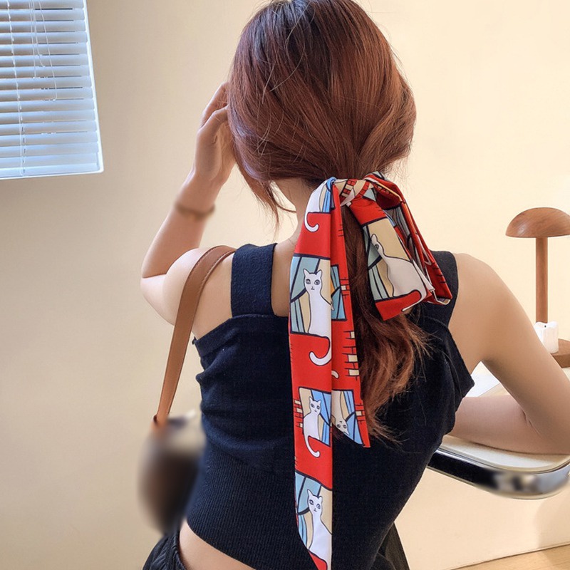 Dây buộc tóc ruy băng thắt nơ cổ điển thời trang cho nữ