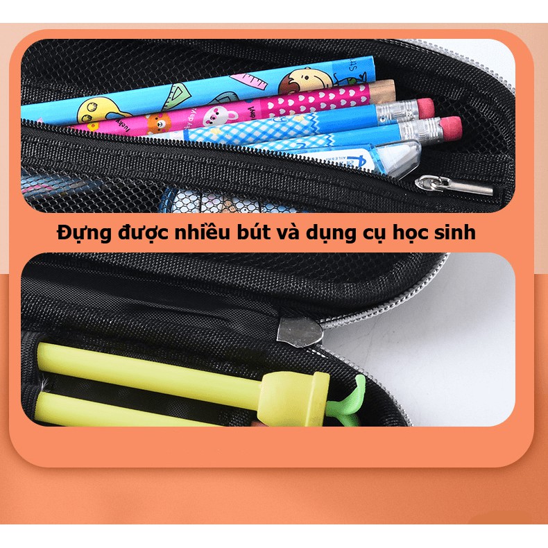 Hộp Bút Họa Tiết In Nổi 3D Sinh Động, Siêu Nhẹ, Chống Thấm Nước, dành cho bé trai và bé gái - NKHB01