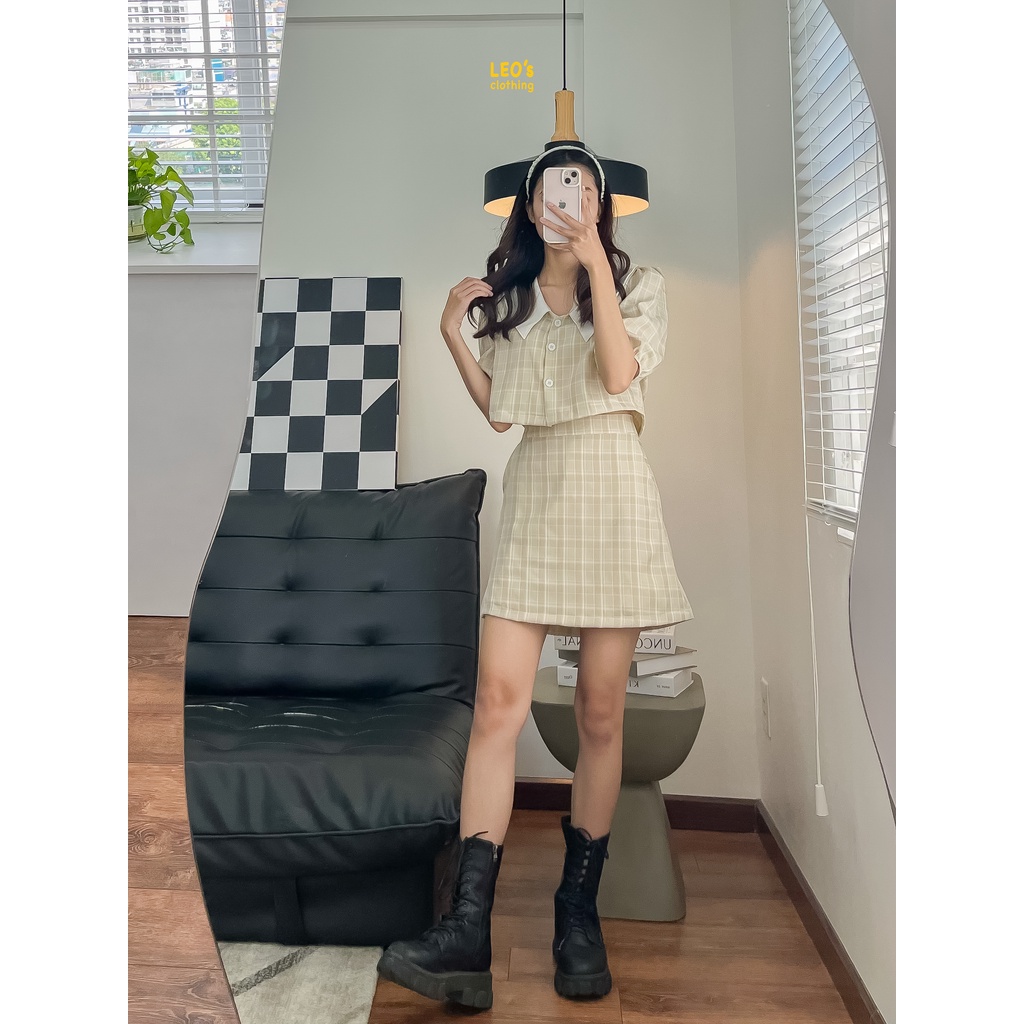Set Chân Váy Áo Cổ Sen LEO's clothing SETA22 | BigBuy360 - bigbuy360.vn