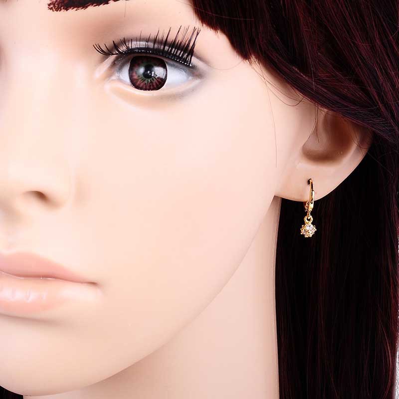 Khuyên tai đính đá hình vuông thời trang thanh lịch dành cho nữ