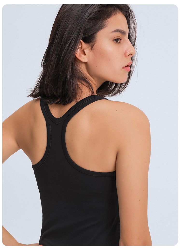 lululemon Gamma áo dài yoga mới với đệm ngực nữ hình chữ Y vẻ đẹp trở lại thân thiện với làn da khỏa thân đào tạo tập thể dục hàng đầu