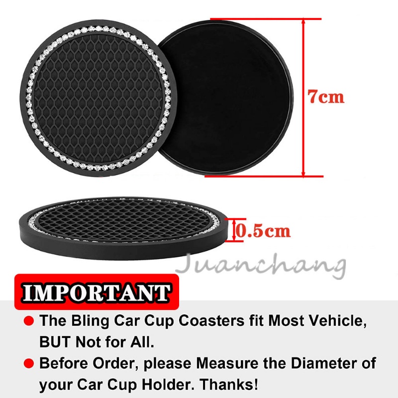 Bộ 1 / 2 Giá Đỡ Bình Nước Chống Trượt Bằng Cao Su Chống Thấm Nước Trang Trí Nội Thất Xe Hơi