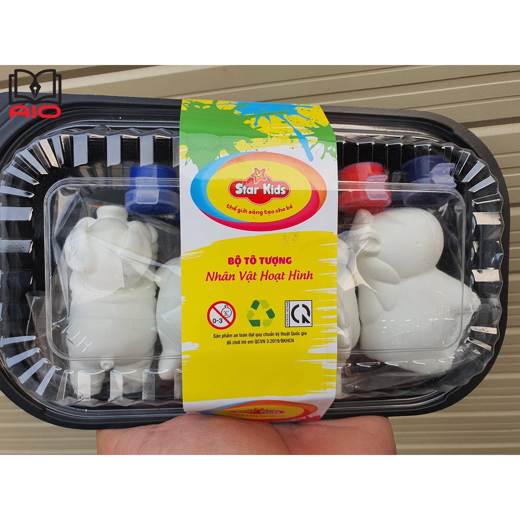 Bộ tô tượng Star Kids (4 con + cọ + màu nước)