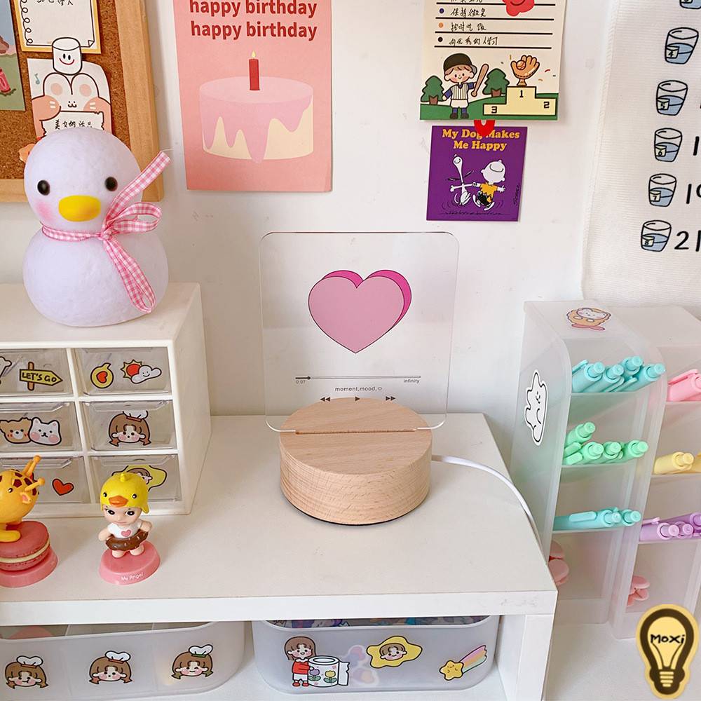 【HÀNG SẴN】Đèn led hình trái tim trang trí decor phòng ngủ để bàn, quà tặng sinh nhật, lễ tình nhân valentine MOXI.