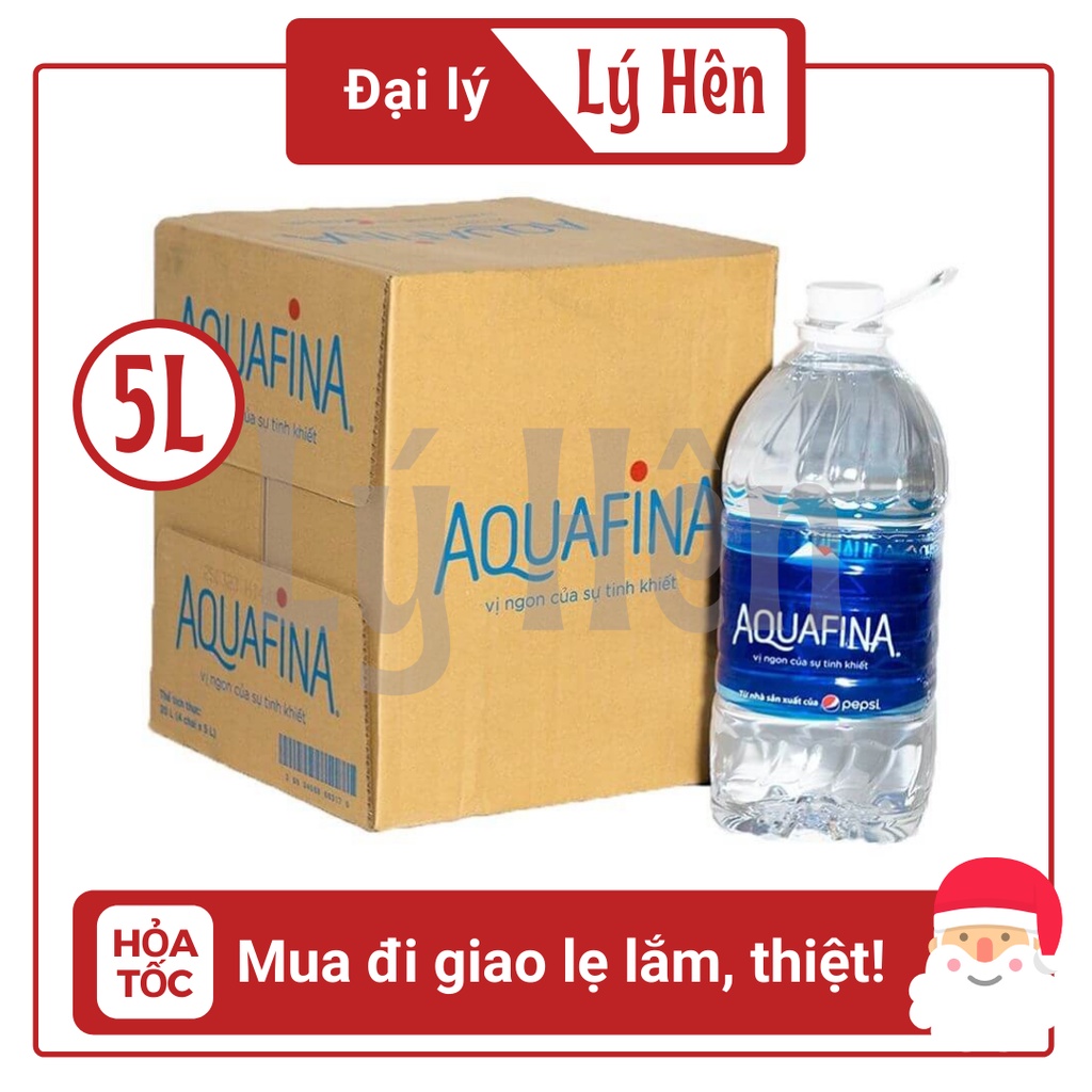 Thùng 4 chai nước suối tinh khiết đóng chai aquafina chai nhựa 5l hsd 15-05 - ảnh sản phẩm 1