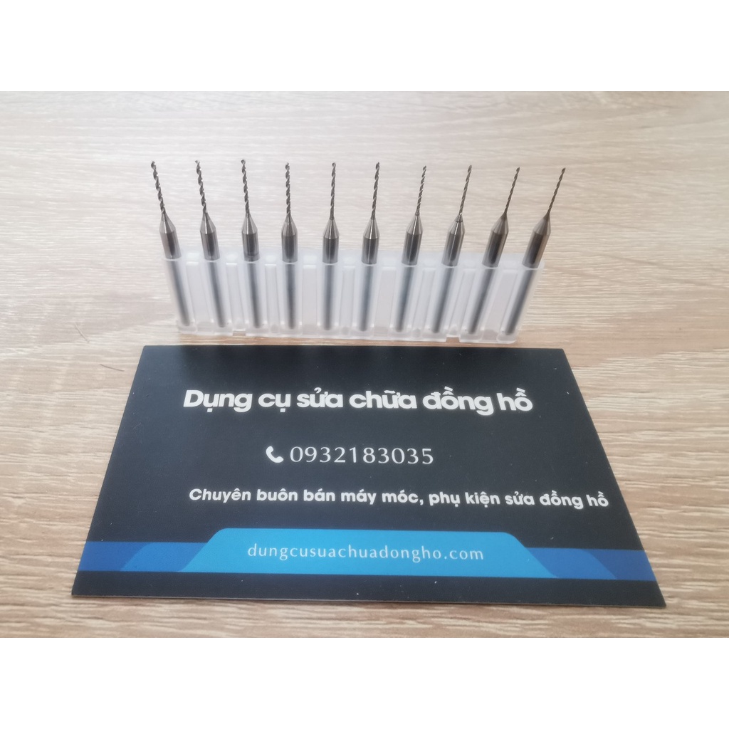 Bộ 10 cây lưỡi khoan, mũi khoan cỡ nhỏ thép vonfram Đức