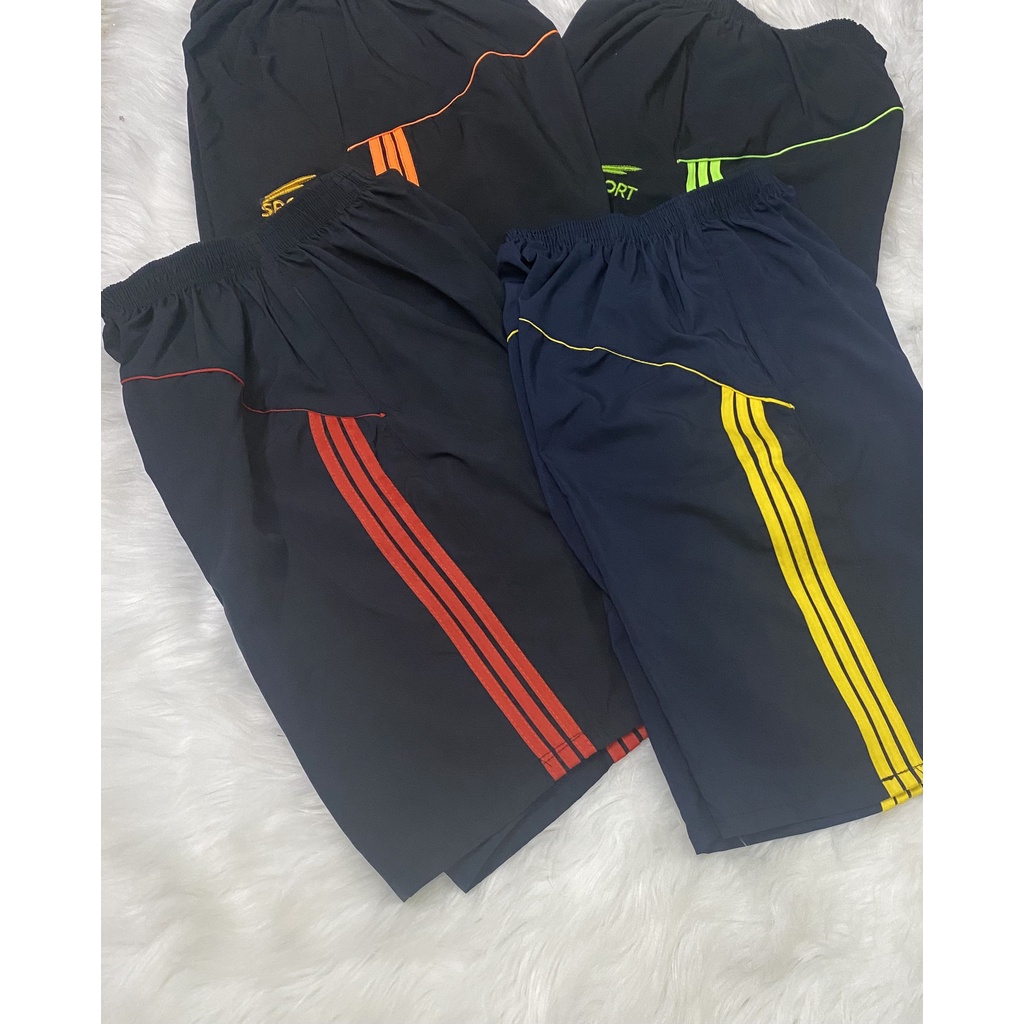 Quần đùi sport Nam ba sọc Chất Si Gió hàng loại 1 túi có dây kéo (xuất bán tại xưởng)