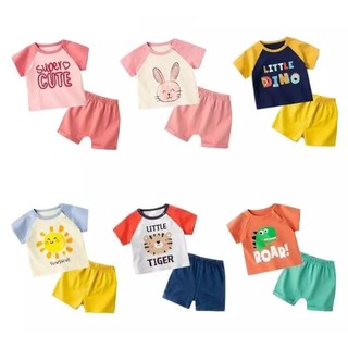 Bộ cộc tay thun lạnh K.woo Hàn quốc, chất vải mát mịn, in hình ngộ nghĩnh