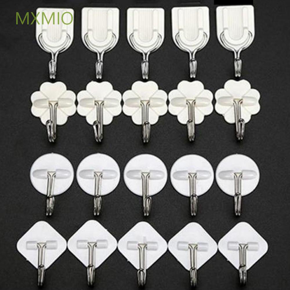 Bộ 6 móc treo dán tường bằng nhựa có cốc hút không cần đục lỗ màu trắng tiện dụng để sắp xếp nhà tắm nhà bếp gọn gàng