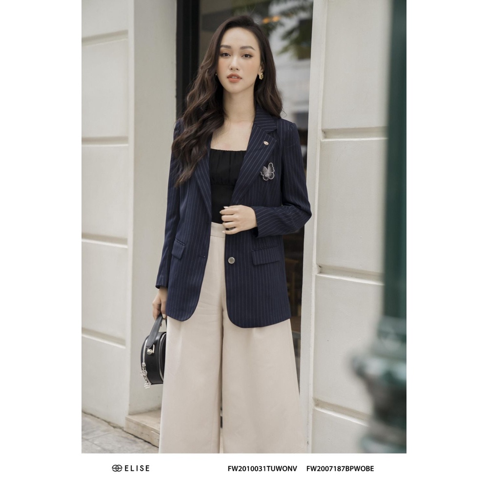 Set Vest tím than kẻ Elise