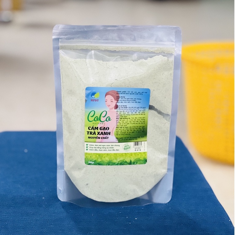 500GR Bột cám gạo trà xanh,ủ trắng trà xanh,rửa mặt và tắm trắng body chính hãng mỹ phẩm thiên nhiên