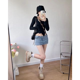 Chân váy không lưng XANH NHẠT