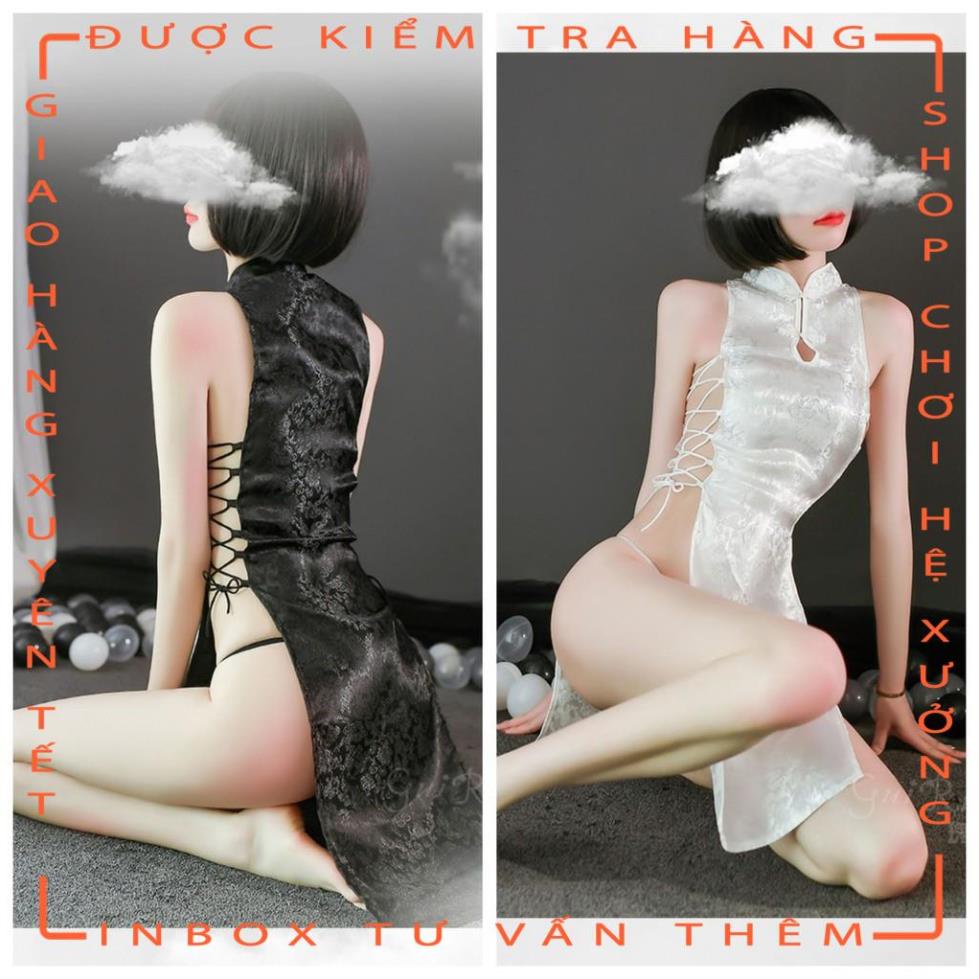 Đồ Cosplay sexy đan sườn - Đầm ngủ lụa sườn xám thượng hải gợi cảm  - hot tiktok | BigBuy360 - bigbuy360.vn