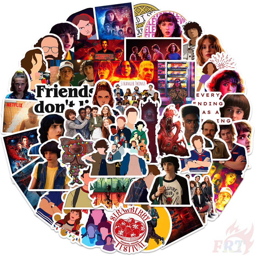 ❉ Hình Dán Stranger Things Series 09 ❉ Set 50 Miếng Dán Chống Thấm Nước Thời Trang Dùng Để Trang Trí Vali/Laptop/Ván Trượt