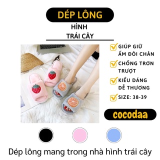 Dép Lông Đi Trong Nhà - Dép Nữ Giữ Ấm Đôi Chân Hình Trái Cây, Chống Trơn Trượt 8939 [FREESHIP]