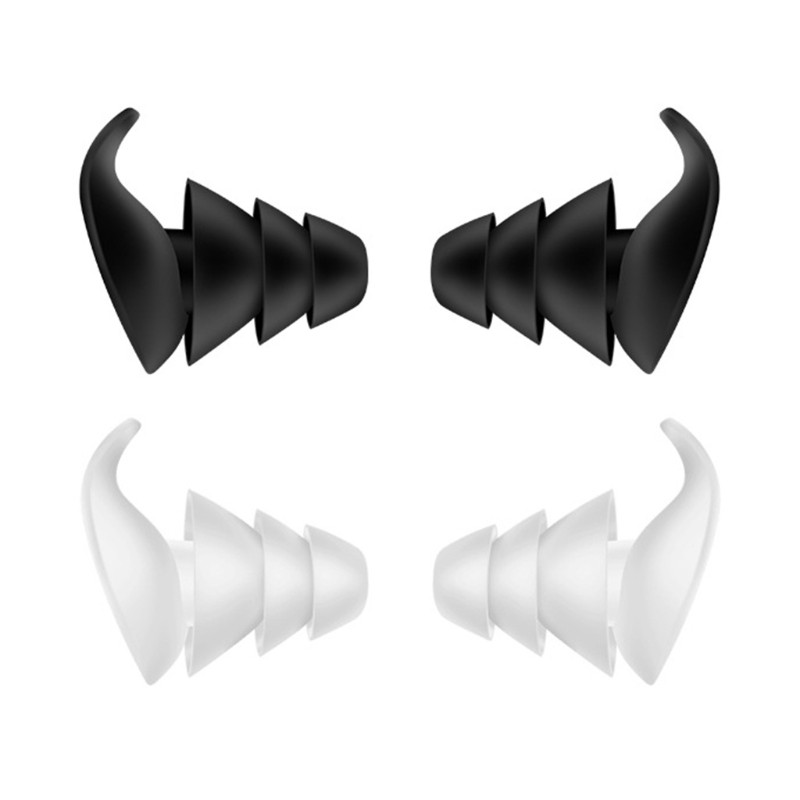 (Hàng Mới Về) 1 Cặp Nút Bịt Tai Bằng Silicon 3 Lớp Chống Ồn Khi Ngủ Tiện Dụng