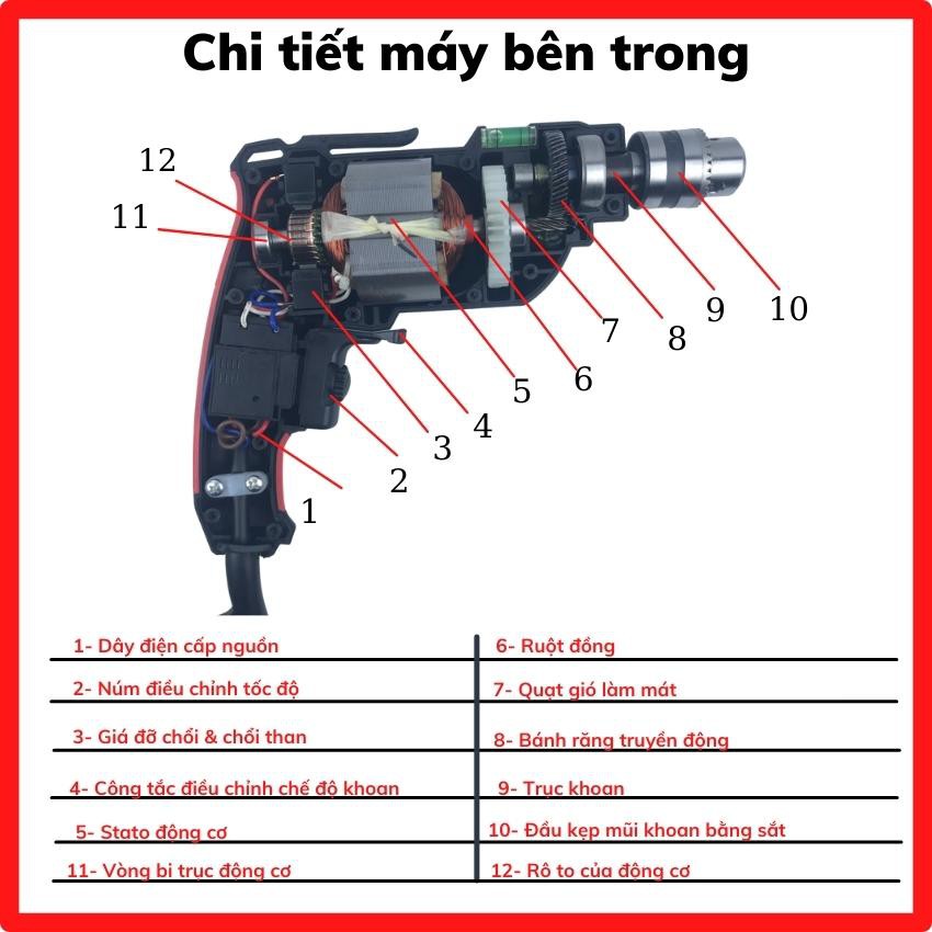 Máy khoan điện cầm tay mini GT10AS đầu 10ly chính hãng, Máy bắt vít công suất 620w, lõi đồng 100%, máy khoan điện mini