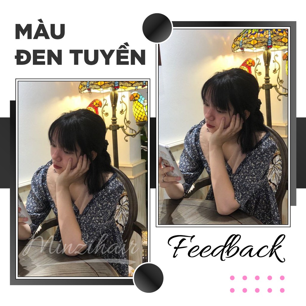 Thuốc Nhuộm Tóc màu đen tuyền, đen tự nhiên tặng kèm bộ dụng cụ nhuộm tóc