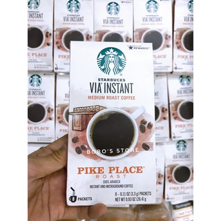 Starbucks Via Instant Medium Roast Coffee (Cà phê Starbuck Arabica) hộp 8 gói date 1.2025