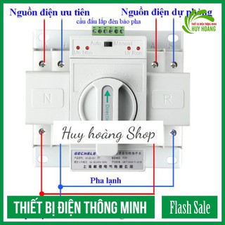 Bộ đổi nguồn điện tự động hai pha ATS 2P 63A, cầu dao đảo nguồn tự động