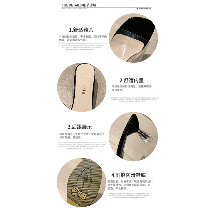 Xăng đan cao gót quai trong suốt thời trang mùa hè dành cho nữ 2021