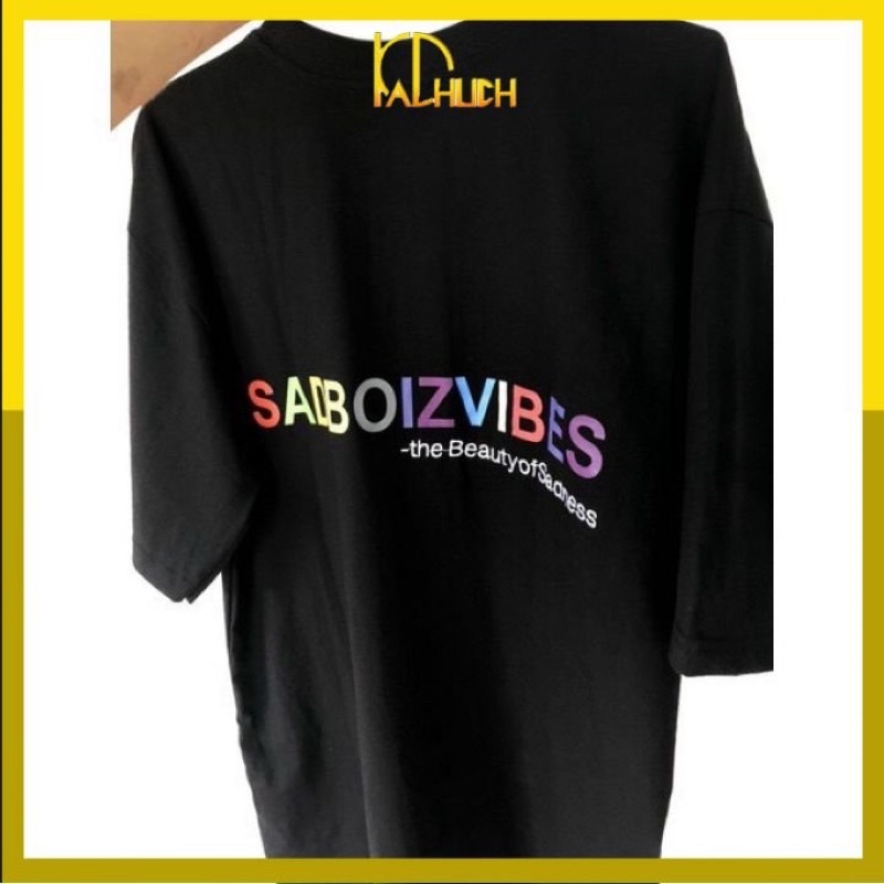 Áo phông tay lỡ sadboizviber vải thun cotton 35/65 hàng dày dặn