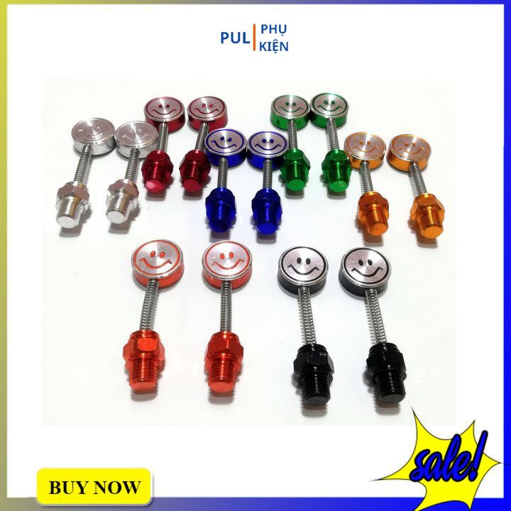 Ốc chân gương kiểu lò xo mặt cười 10li thuận lắp trang trí cho xe Wave Vario Dream AB SH Sirius...