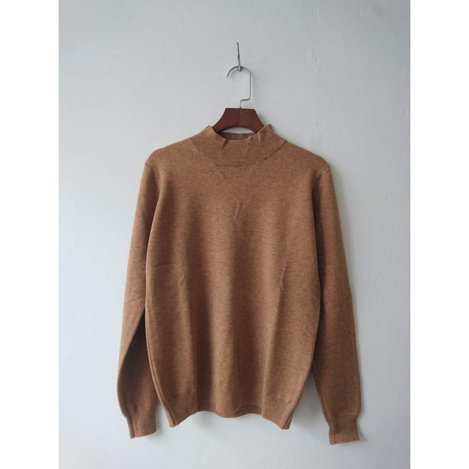 Áo len Pure Knit Tủ Nhà Mây dáng ôm len mỏng mịn màu Trắng kem,Hồng,Nâu