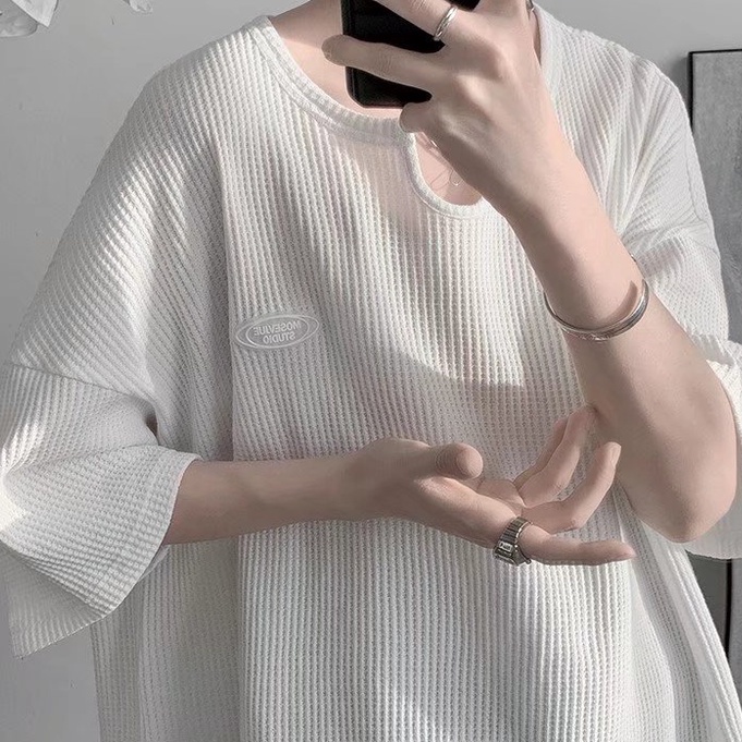 Áo Thun Tay Ngắn Cổ Chữ V Thời Trang Phong Cách Hàn Quốc Cho Nam/ Nữ