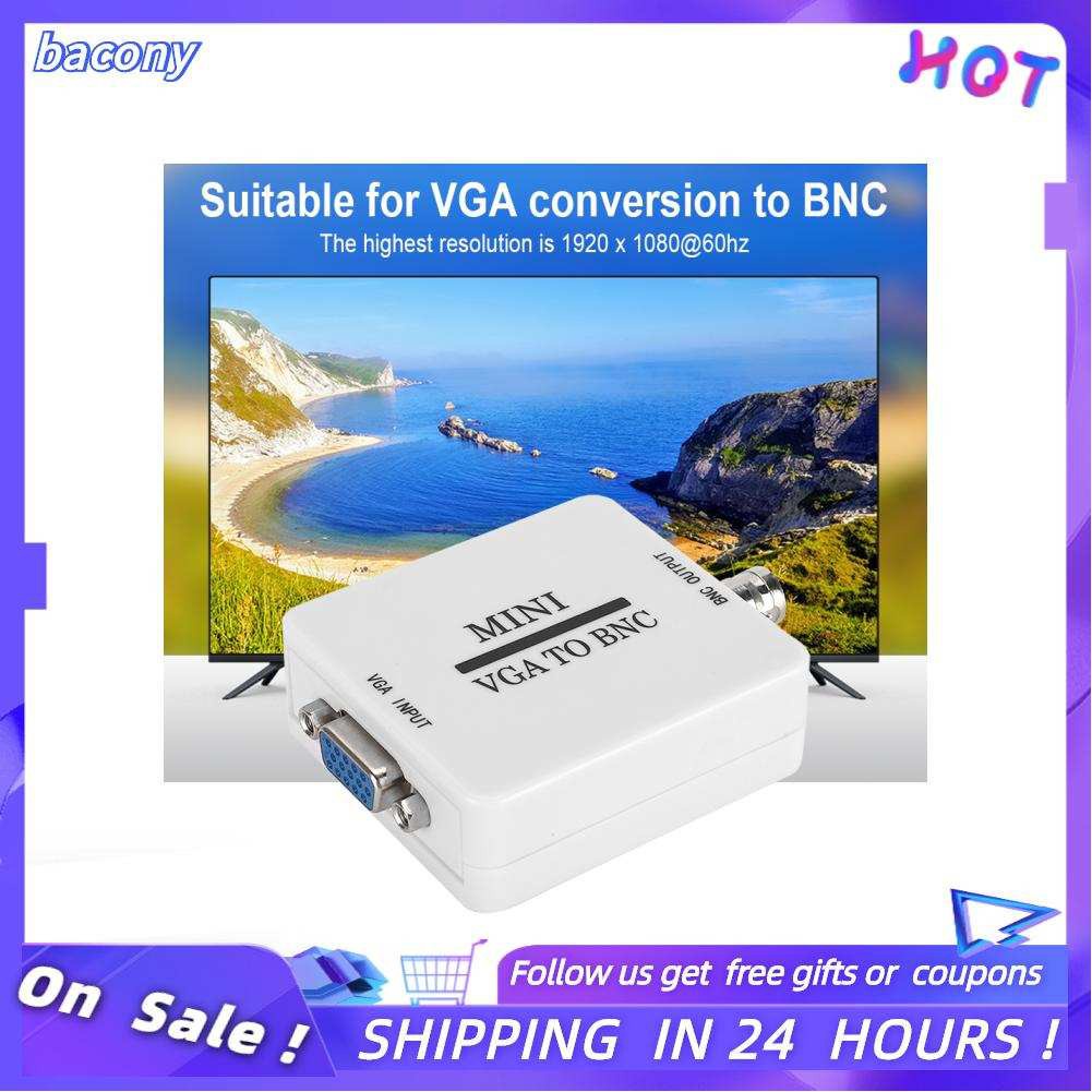 Bacony Mini HD VGA to BNC 1920 X 1080 USB Video Converter for HDTV Monitors TVs Computers