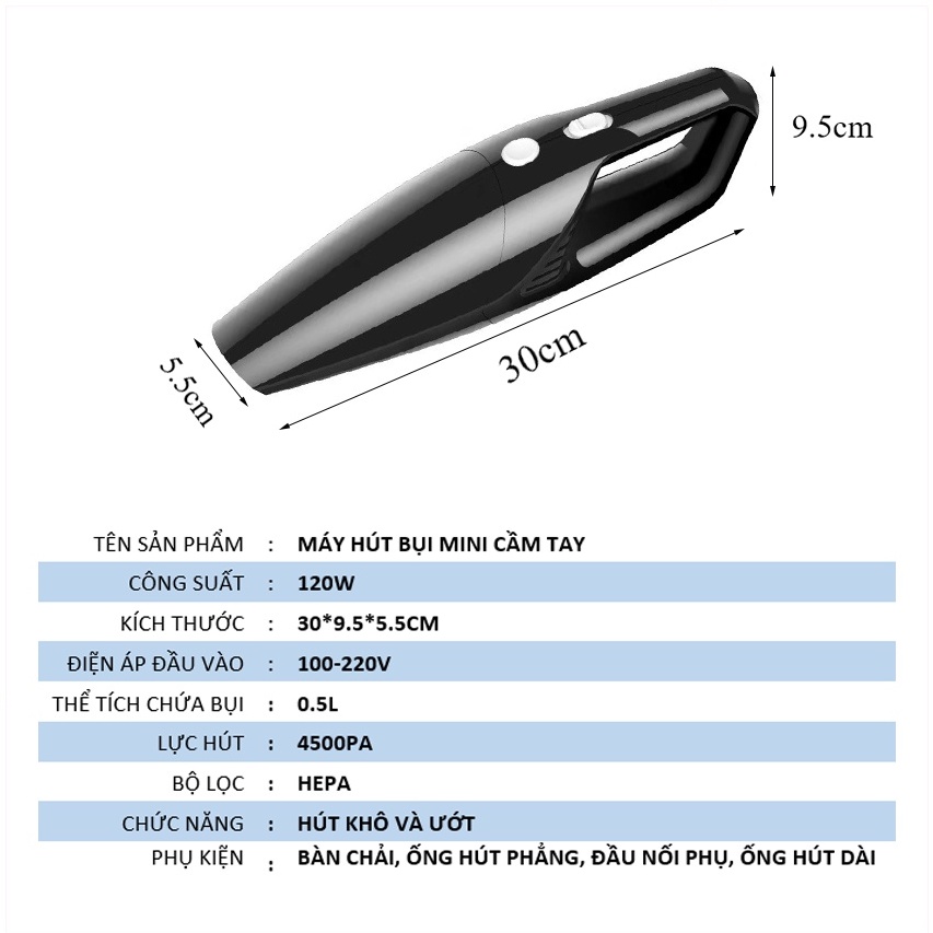 Máy hút bụi không dây cầm tay hút bụi ô tô và gia đình lực hút mạnh X2001Cs