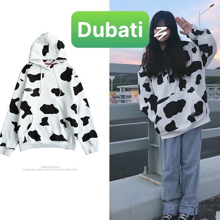 ÁO KHOÁC NỈ - ÁO HOODIE NAM NỮ HỌA TIẾT BÒ SỮA SIÊU HOT - DUBATI FASHION