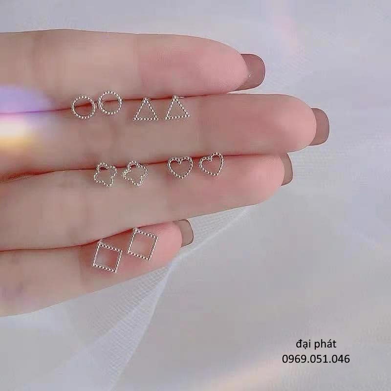 Bông tai baxic giá rẻ , nhỏ xinh đeo ôm tai , bạc thật 100% - đại phát
