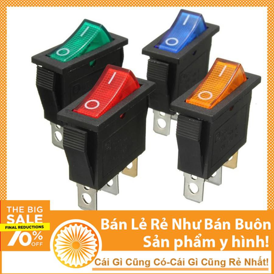 Công tắc bập bênh KCD3 có đèn 15A 3 chân màu đỏ