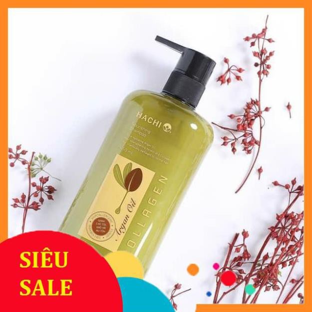 Cặp dầu gội và dầu xả  Argan Hachi 800ml thảo dược thiên nhiên