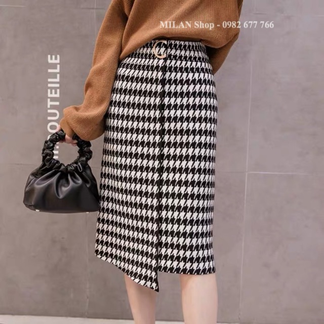 Chân váy len họa tiết dài qua gối 2 kiểu thời trang | BigBuy360 - bigbuy360.vn