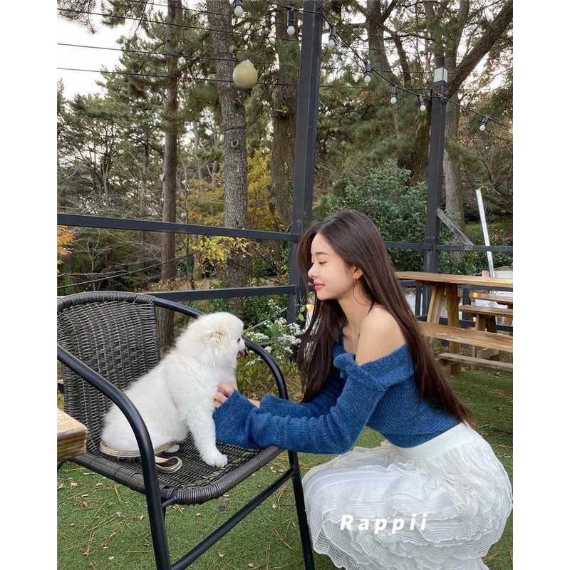 SONG JI A Áo len trễ vai sexy