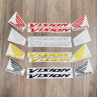 [COMBO VISION] TEM LOGO CHỮ VISION KẾT HỢP CÁNH CHIM HONDA NHỰA DẺO BÓNG CAO CẤP