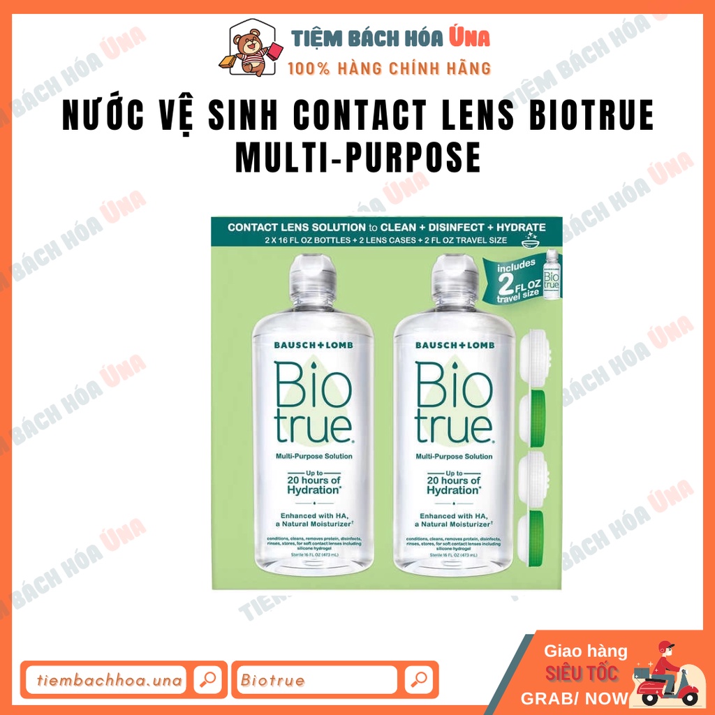 Nước ngâm lens, kính áp tròng Biotrue Multi-Purpose Solution 473ml  - Tiệm bách hóa Ú na