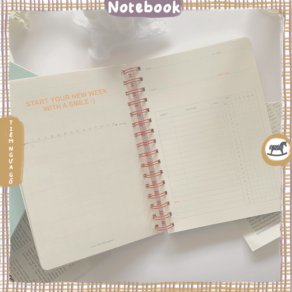 Study Planner For 100 Days Sổ Klong Lên Kế Hoạch Học Tập A5 120 GSM MS 946 – Tiệm Ngựa Gỗ