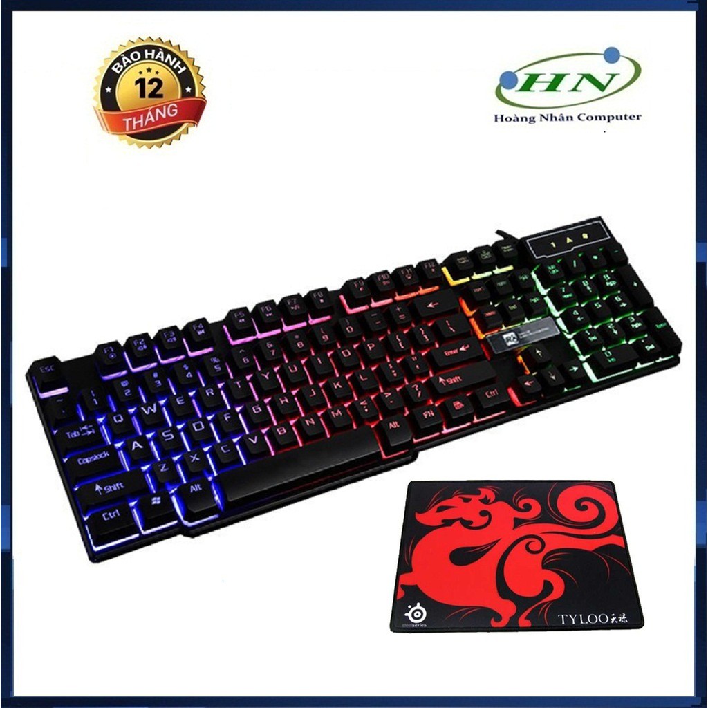 Bàn phím game giả cơ R8 1822 có đèn led 7 màu + Tặng lót tyloos