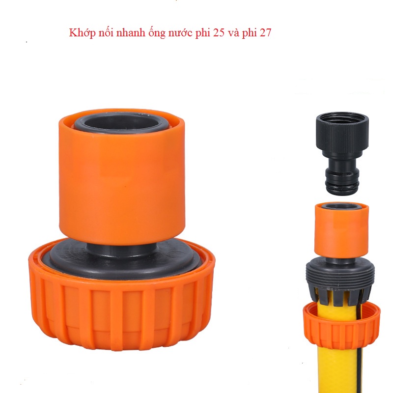 Combo 3 khớp nối nhanh ống nước lionking phi 14,16,18,20,21,25,27 chất liệu nhựa ABS bền đẹp