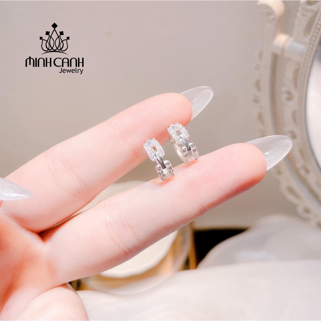 Bông Tai Bạc Hình Chữ Nhật Đan Minh Canh Jewelry
