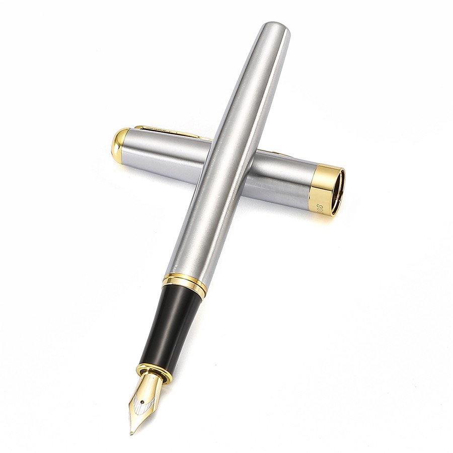 Baoer  Bút Mực Máy / Mũi Tên Bằng Thép Đánh Bóng Mạ Vàng Đầu Trung Bình Cho Văn Phòng Ký Tên Trường Học A629