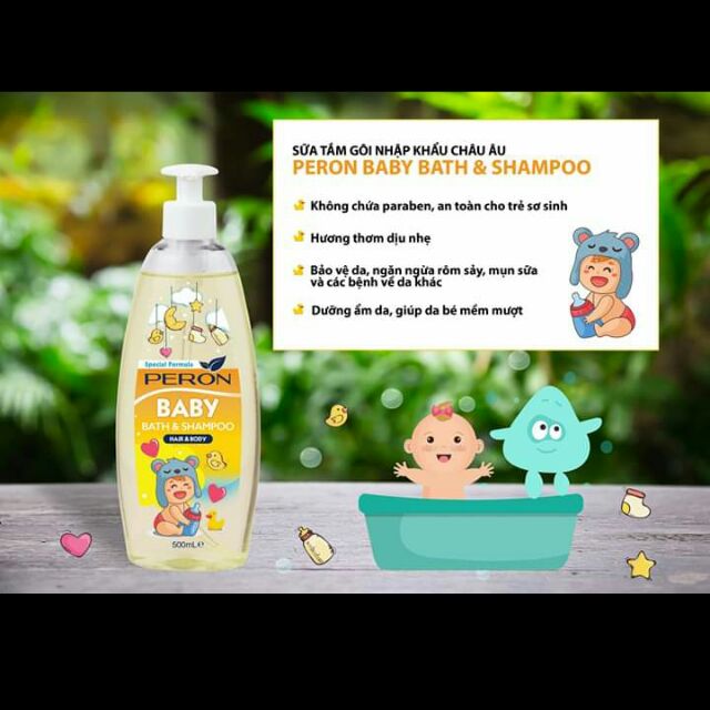 Sữa tắm gội PERON BABY BATH & SHAMPOO