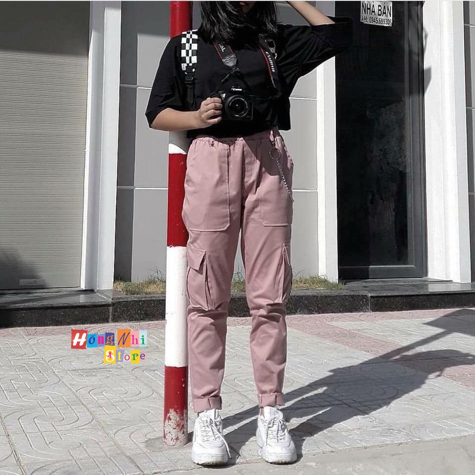 QUẦN KAKI 2 TÚI - QUẦN BOX PANT UNISEX MÀU HỒNG - MM